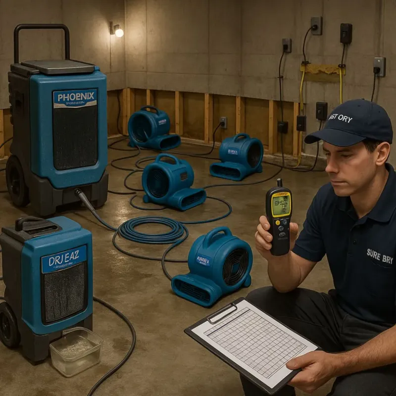 Structural Drying and Dehumidification process in Cicero, IN